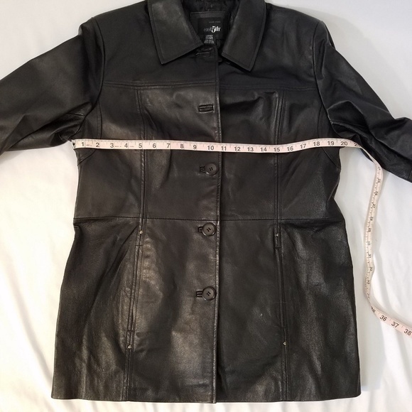 East 5th Womens Leather‎ Jacket Black Genuine - Picture 6 of 7